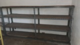 Grey metal shelving unit - 10.5 ft long x 61 in H