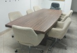 9 ft Conference Table with 6 vintage chairs - good condition