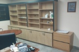 Light wood wall unit with file cabinet