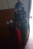 Welding Cart with tanks and helmet