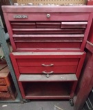 Double Metal Toolbox with contents on casters