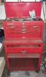 Double Metal Toolbox with contents on casters