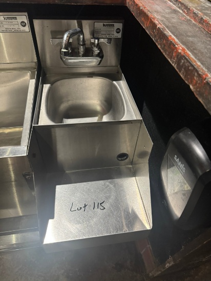 Bar hand sink on leg legs