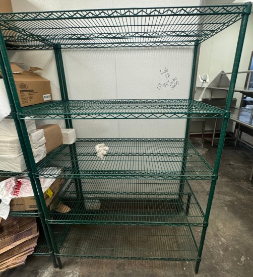 Quantity of 8 48” Metro shelves