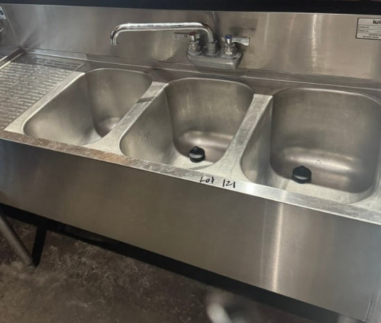 48" under Bar sink with drain board