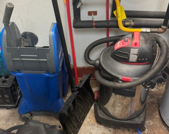 Mop, bucket, and shop vac