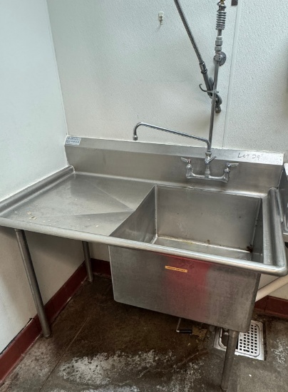 Prep sync with sprayer 51" x 33" x 14” bowl