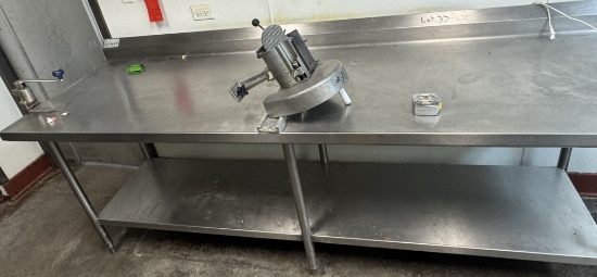 8‘ X 30“ stainless steel table including can opener