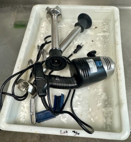 Wearing immersion blender with container