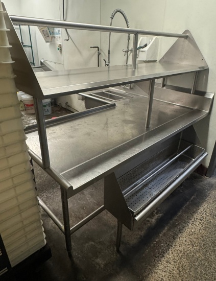 Wall shelf with ticket rack 72" x 12"