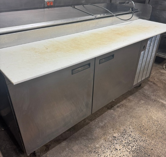 72" Delfield Pizza Prep cooler on casters