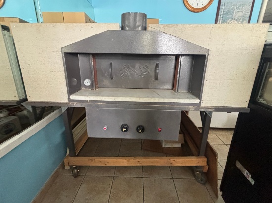 64" Brick Pizza Oven Wood Burning W/ Gas Assist 64” by 48” Cooking Deck