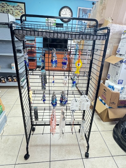 Black Rolling Rack - Product Display Rack on Casters - Contents NOT Included