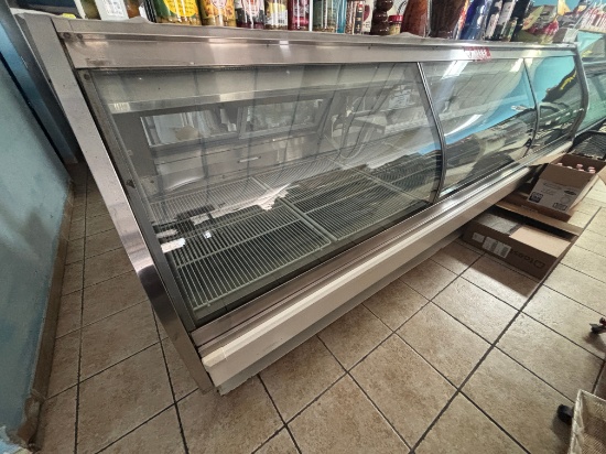 12' Curved Glass European Style Deli Case / Meat & Cheese Case W/ Remote Compressor