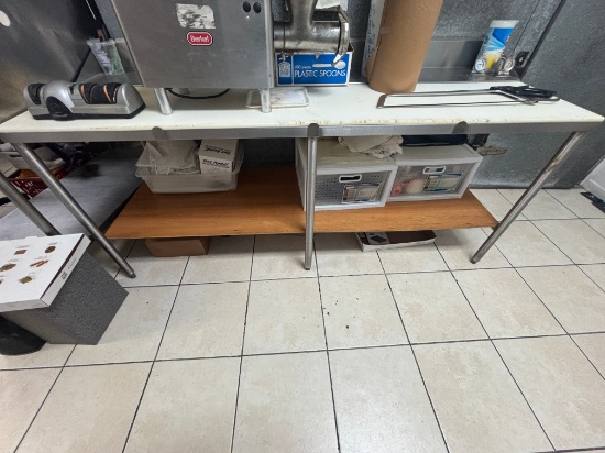 7’ Stainless Steel Work Top Table / Bakery Table w/ Cutting Board Top