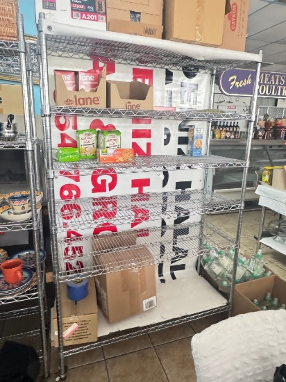 48" Rolling Metro Rack W/ (6) Shelves - Metal Rack on Casters