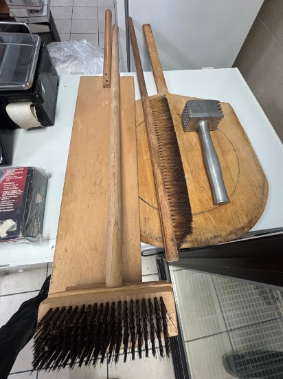 Wood Pizza Oven Accessories - Hard Brush - Soft Brush - Pizza Peel & More