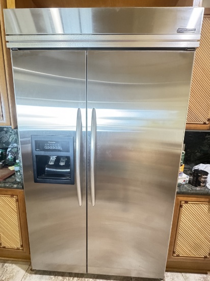 Stainless steel KitchenAid refrigerator freezer model KSSC48QMS00
