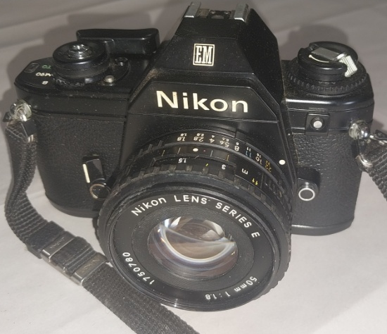 Nikon EM 35mm SLR Camera with Nikon Series E 50mm f/1.8 Lens
