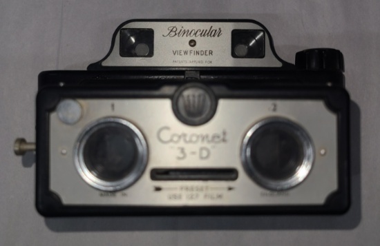 Coronet 3-D Stereo Camera with Binocular Viewfinder 127 Film