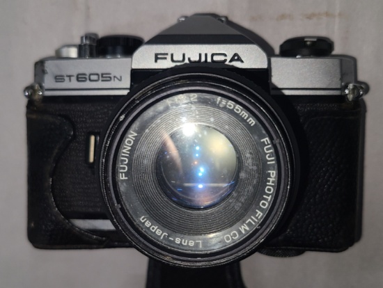 Fujica ST605N 35mm SLR with Fujinon 55mm f/2.2 Lens and Case