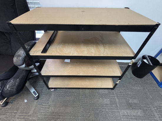 36" Metal & Wood Shelving Unit - 4 Shelf Unit LIKE NEW