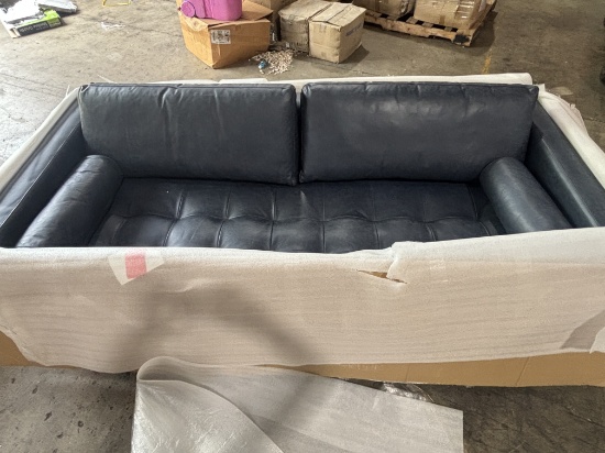90" by 41" by 22" Brand New Grey Sofa in Box w/ (2) Pillows