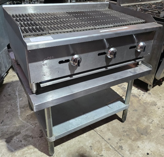 ACE ECTC-36/NG 36" natural gas countertop commercial charbroiler with equipment stand