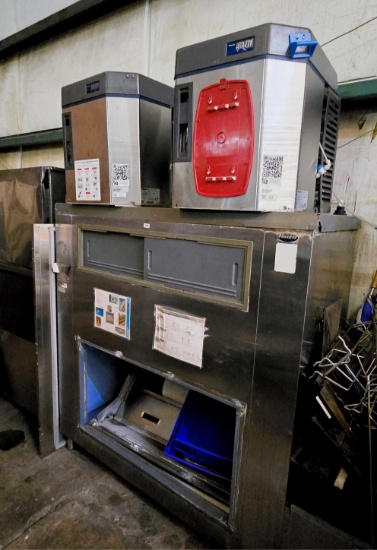 Lot of (2) Follett/Hoshizaki Commercial Ice Machine Heads with Shared Ice Bin