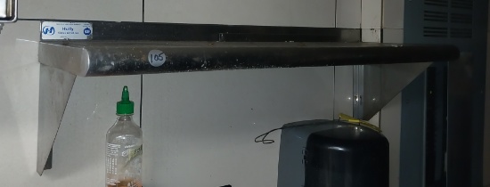 36 and 24 in Wall mounted stainless steel shelf