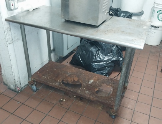 48 in Stainless steel Table on casters as is