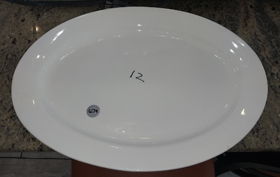 White Ceramic serving Oval Dish - 16 in