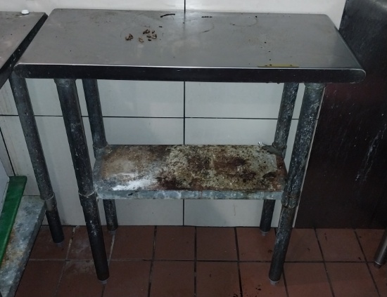 30 x 12 in stainless steel table with undershelf