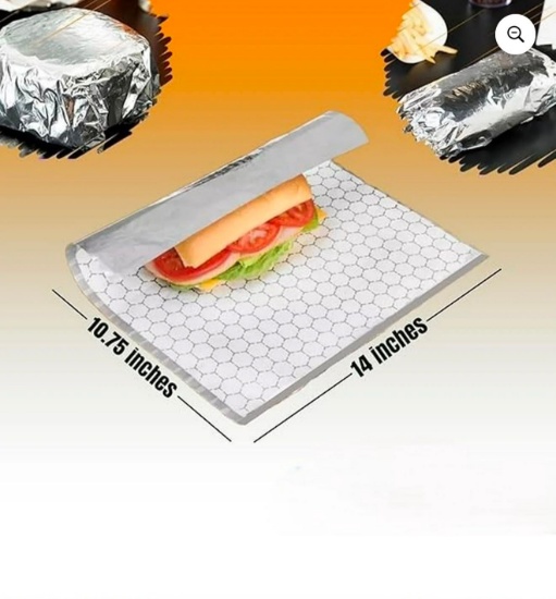 Foil Food Wrapping Paper Sheets - 10.75 × 14 in.