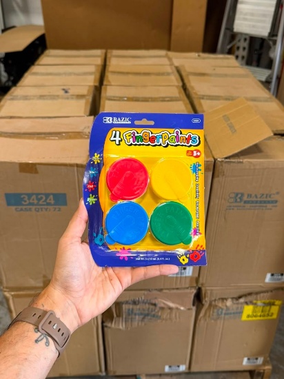 BAZIC Finger Paints - 4 Color, 4 × 40 mL Packs