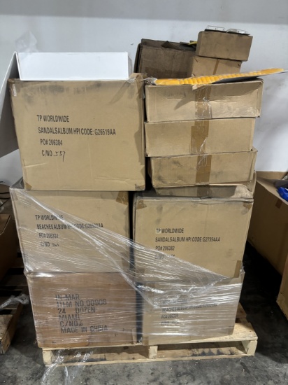 Large Pallet Lot of Party Supplies & Sandles Photo Albums