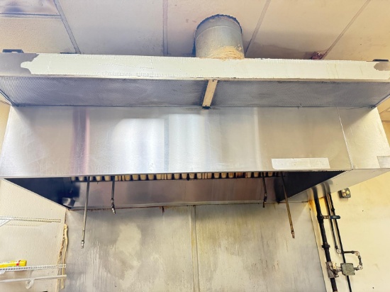 8 foot stainless steel hood system with fire suppression make up and return air come and get it