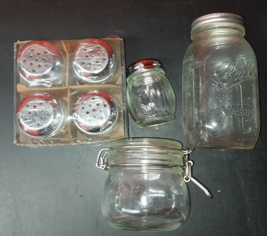Glass Ball Storage containers and cheese shakers box - some new