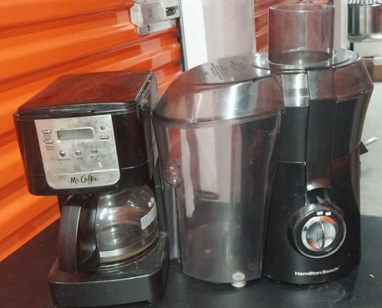 Mr. Coffee coffee maker and Hamiliton Beach juicer