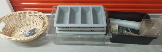 Miscellaneous Lot - Plastic Inserts, Containers, Basket, and more