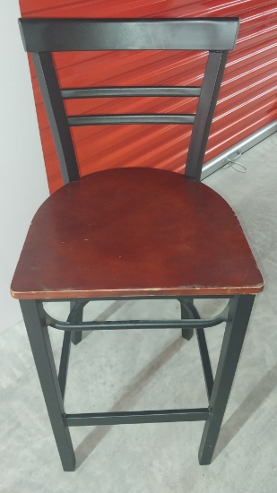Metal and wooden chairs