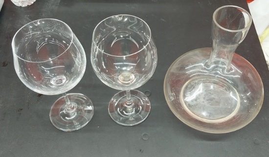 Wine glasses and decanter