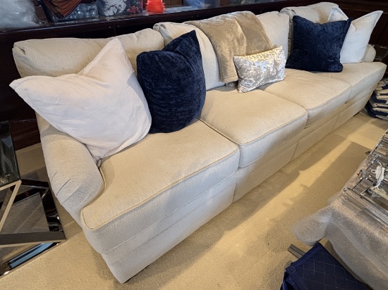 Large White Sofa W/ Cushions & Pillows / White Couch Set