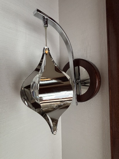 Very Unique Chrome & Chrystal Wall Sconce / Direct Connect Wall Light