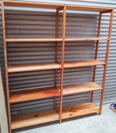 Large Vintage Solid Wood Modular Shelving / Display System – Store Fixture – Multiple Sections