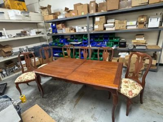 Ethan Allen Solid Cherry Wood Dinette Set with Cherry Wood Chairs