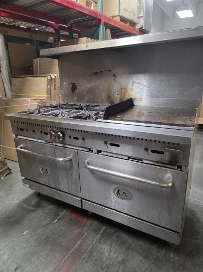 Stove 6 burnner 2 ovens w/ 24" Griddle Lp gas