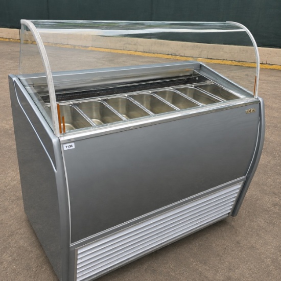 Sevel SLM-6 Commercial Gelato / Ice Cream Display Showcase – 6 Pan – 230V