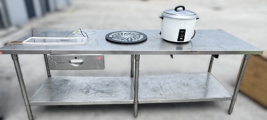 8 foot All stainless steel Work Table with draw