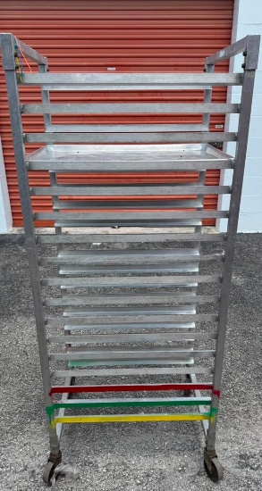Stainless Steel Mobile Bakery Tray Rack with Tray